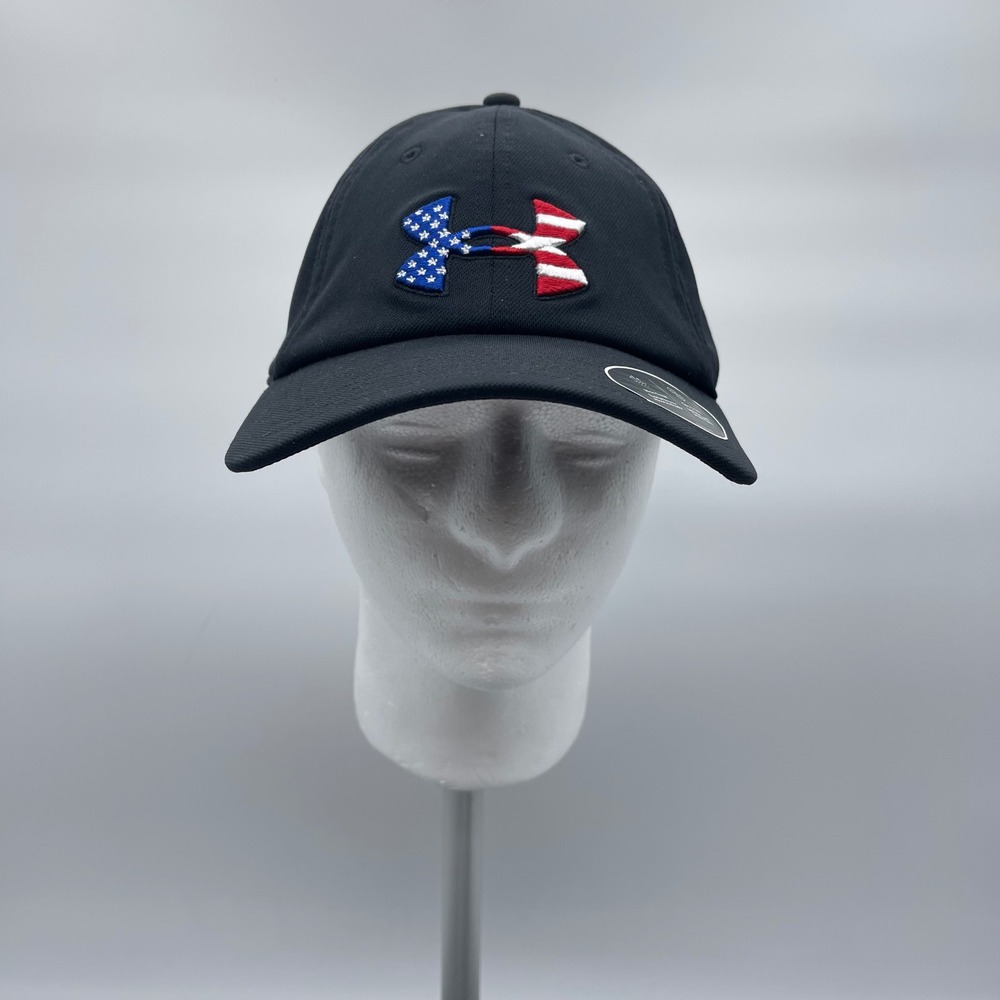 NWT Under Armour 1369809-001 Black UA Freedom Cap Blitzing OSFM Adjustable Hat